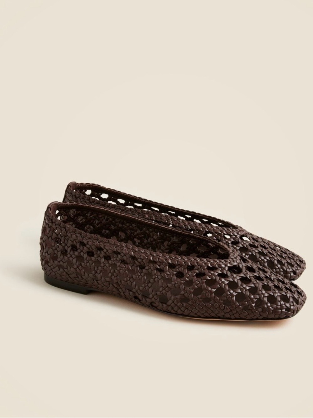J. Crew Woven Quinn Ballet Flats Chocolate Brown Size 7 EUC